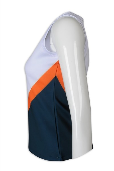 CH200 sample-made cheerleading women's V-neck vest shoulder-exposed waist cheerleading manufacturers  elite cheer uniforms side view